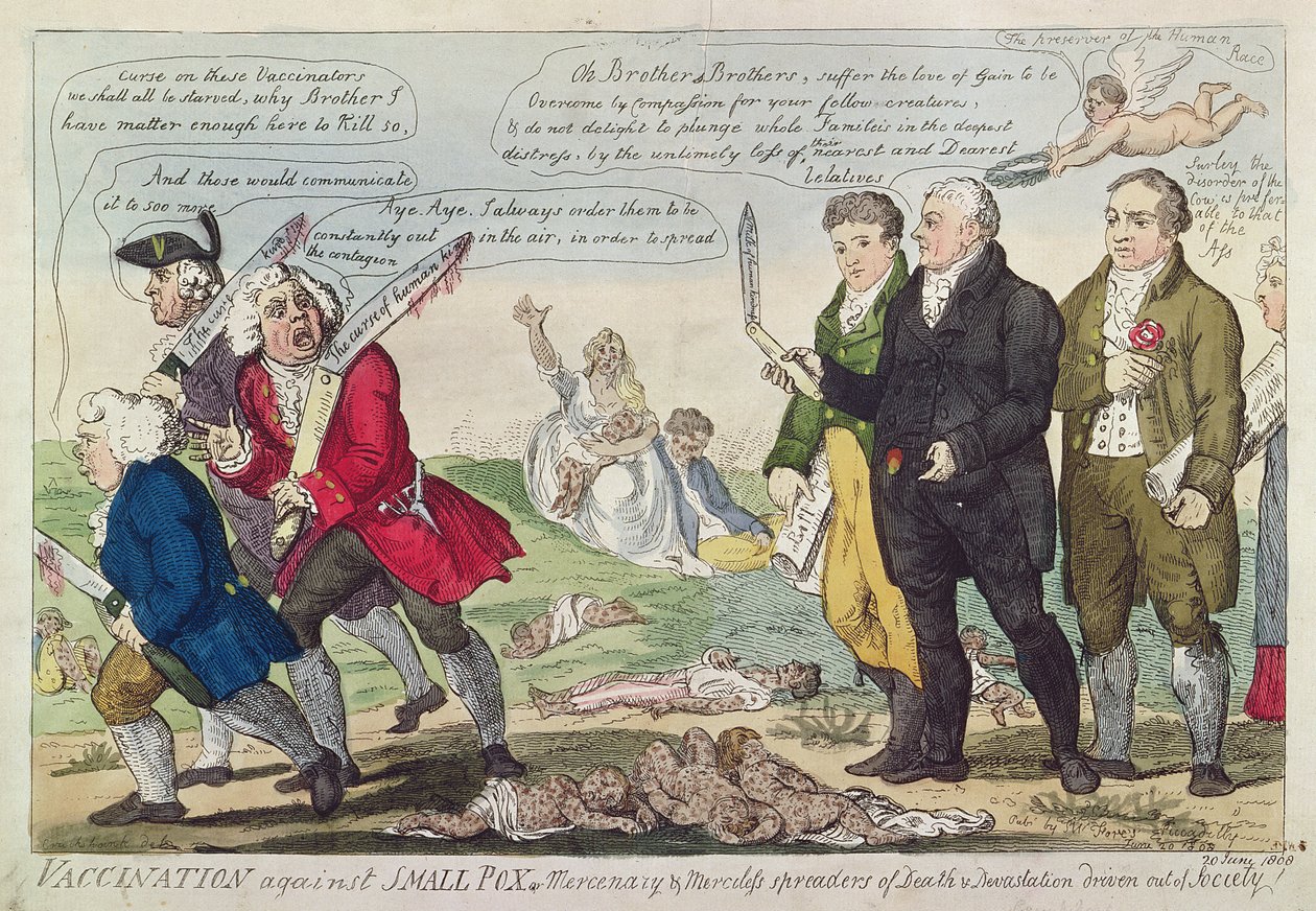 Impfung gegen Pocken oder Söldnerische und gnadenlose Verbreiter von Tod und Verwüstung aus der Gesellschaft vertrieben!, 1808 von Isaac Robert Cruikshank