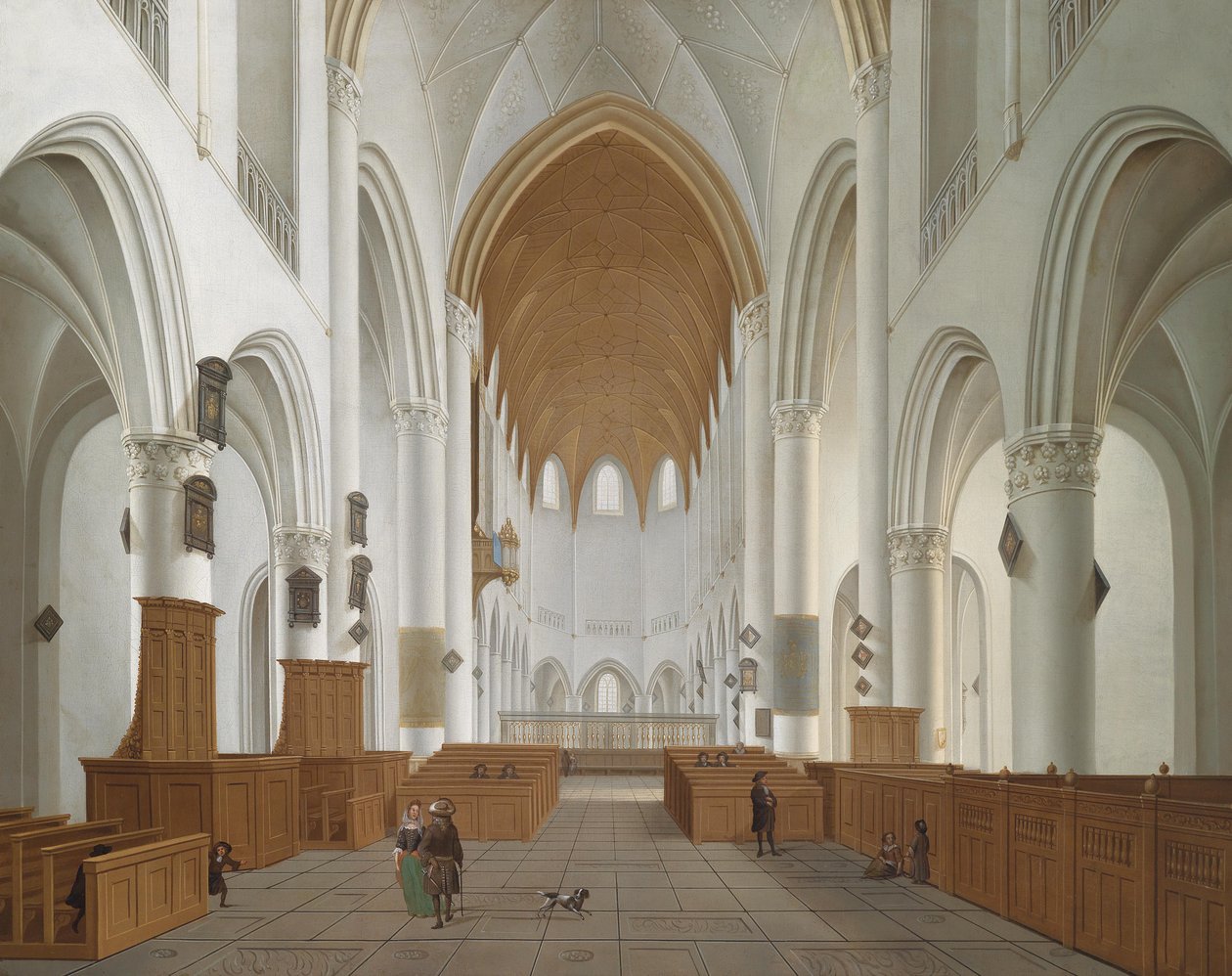 Innenraum der St.-Bavo-Kirche in Haarlem von Isaac van Nickele