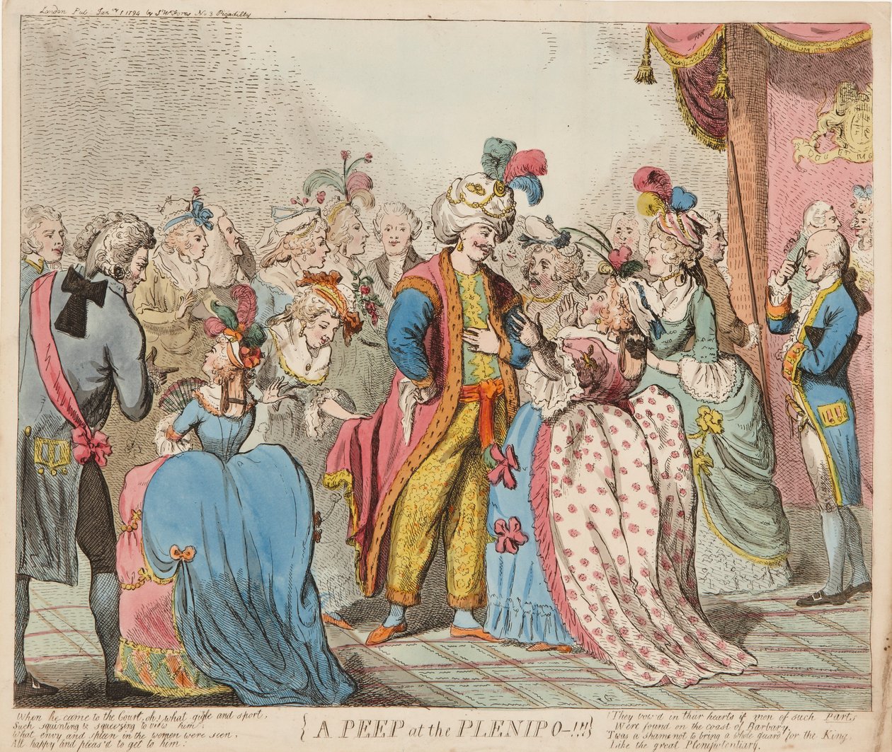 Ein Blick auf den Plenipo von Isaac Cruikshank