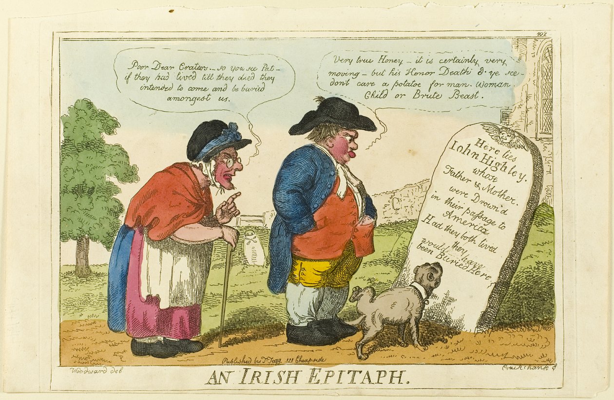 Ein irisches Epitaph von Isaac Cruikshank