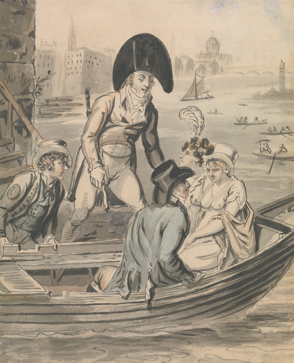 Einschiffung auf die Fähre von Isaac Cruikshank