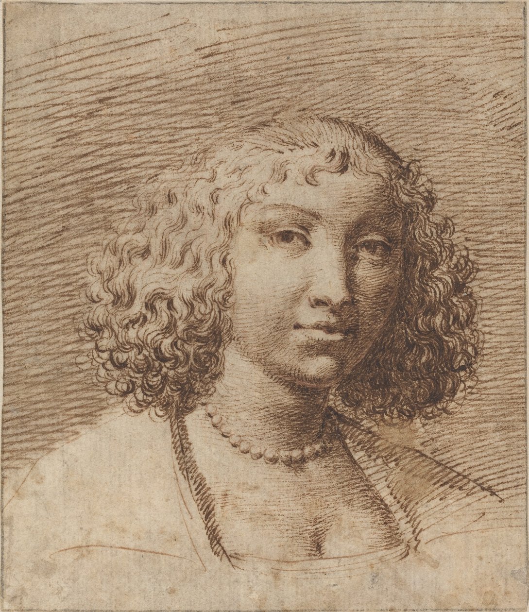 Junge Frau mit Perlenkette von Isaac Fuller