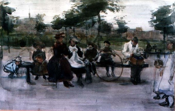 Die Parkbank, Amsterdam von Isaac Israels