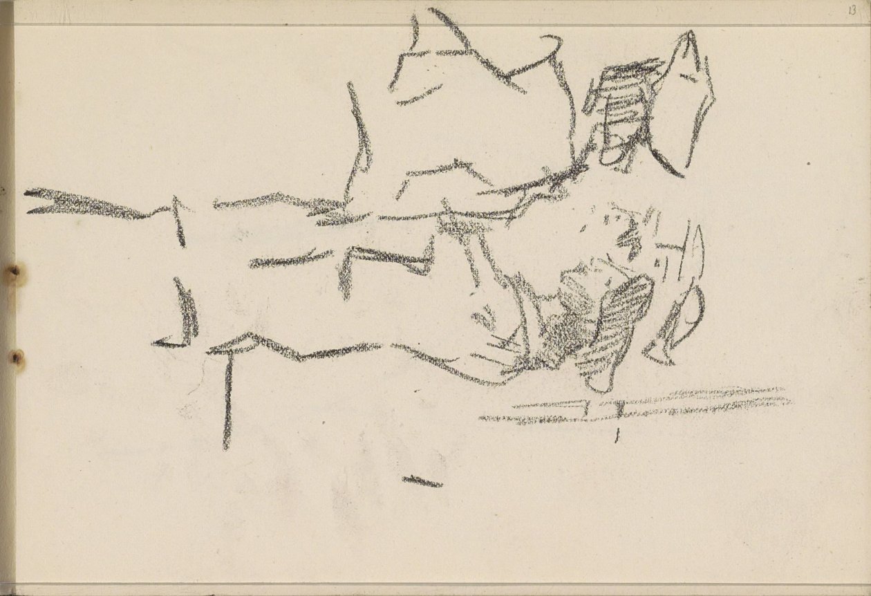 Vier Figuren mit Kopfbedeckungen, im Profil von Isaac Israels