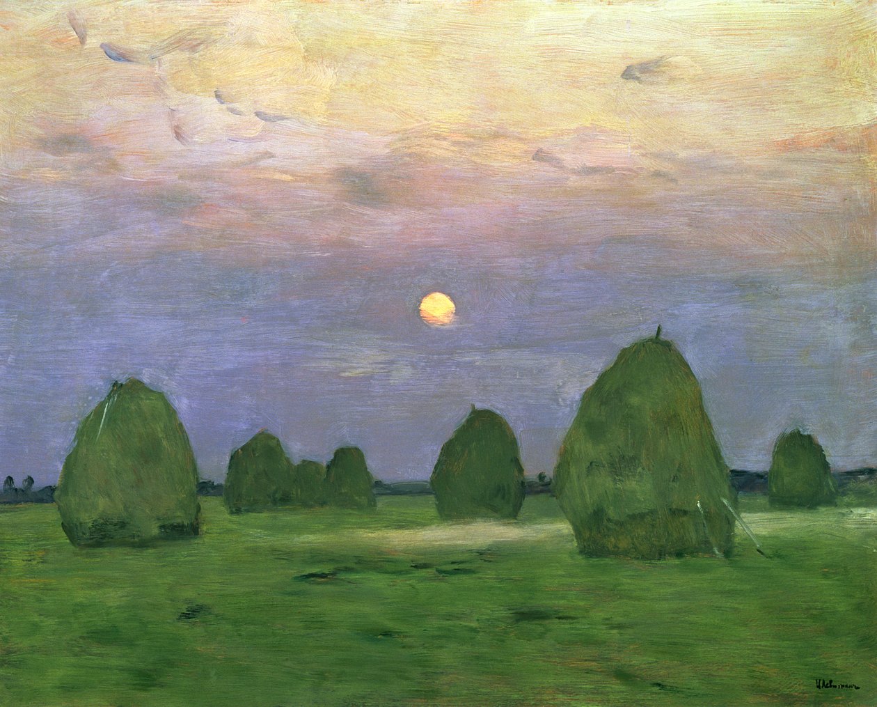 Heuhaufen in der Dämmerung, 1899 von Isaak Ilyich Levitan