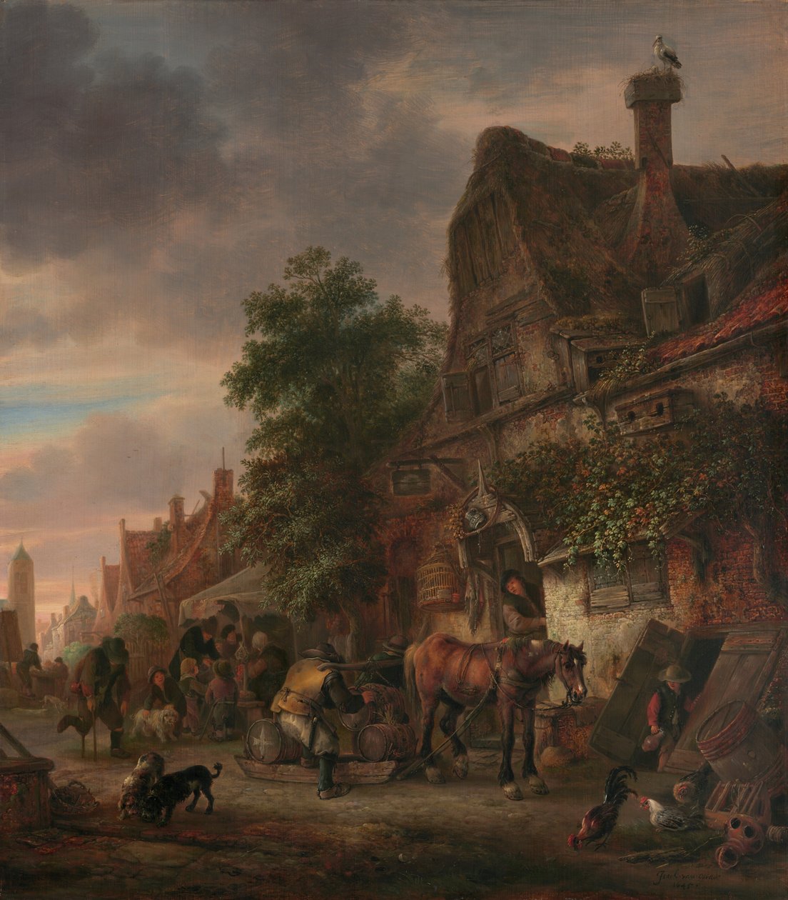Arbeiter vor einem Gasthaus von Isack van Ostade