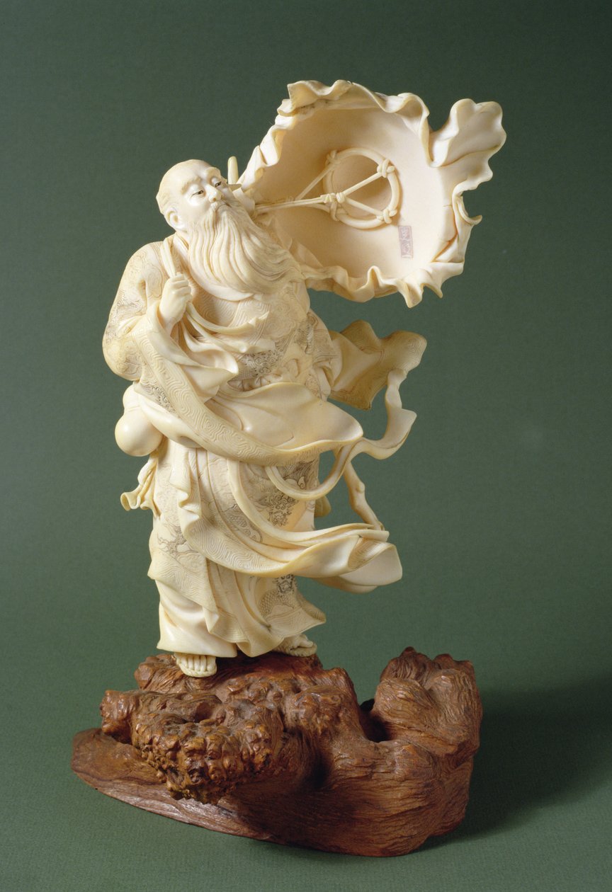Weiser mit wehendem Hut, ca. 1900 von Ishikawa Komei