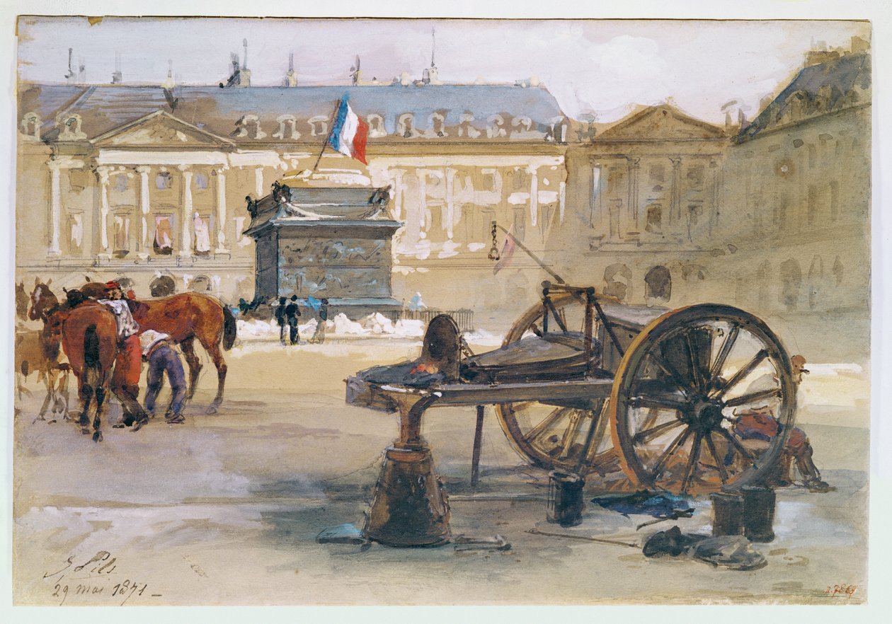Pariser Kommune: Der Fall der Vendôme-Säule, 29. Mai 1871 von Isidore Pils