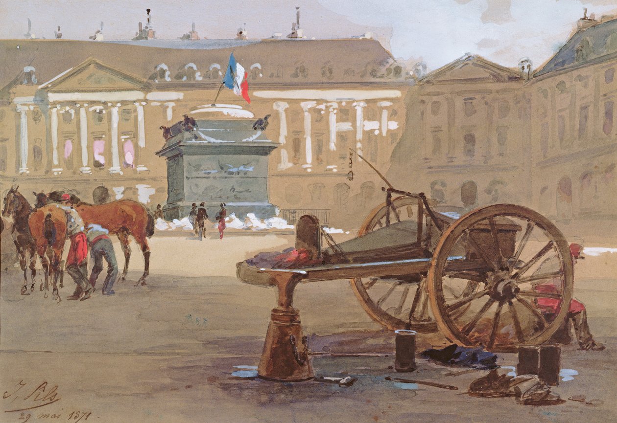 Die gefallene Säule, Place Vendôme, Paris, 29. Mai 1871 von Isidore Pils