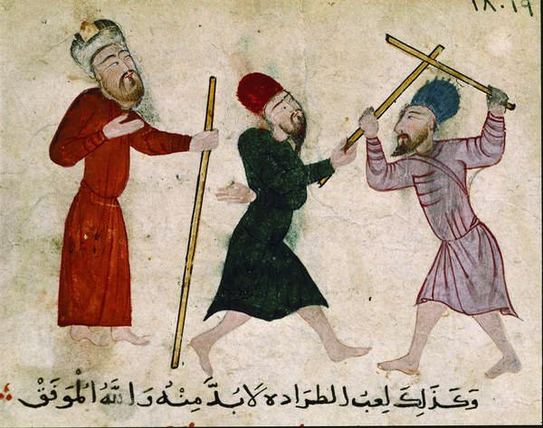 Männer im Duell, aus Alt-Kairo (Fostat), 910-1171 von Islamic School