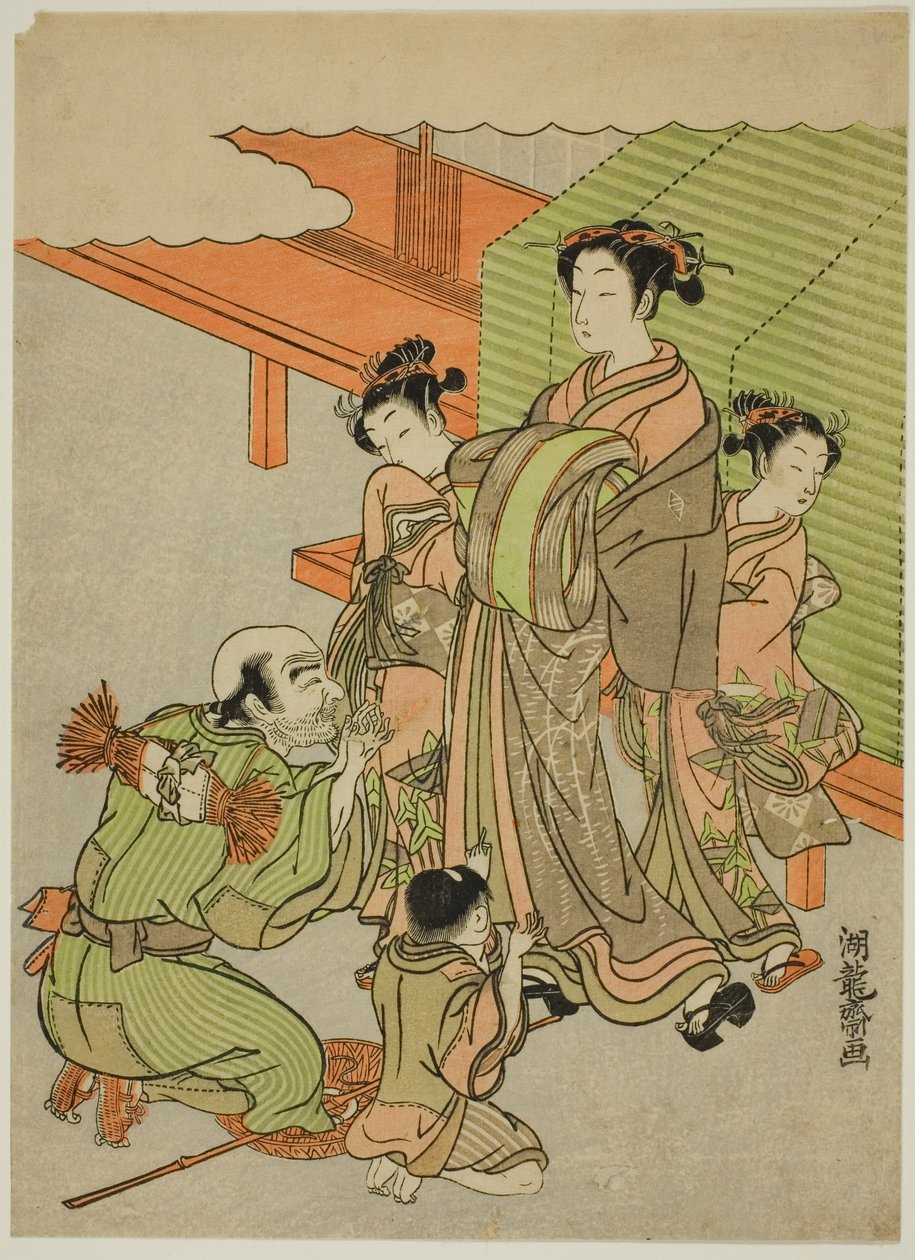 Betteln um Almosen von Isoda Koryusai