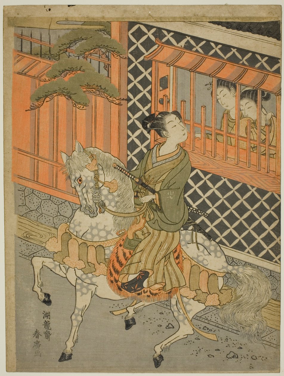 Junger Samurai zu Pferd von Isoda Koryusai