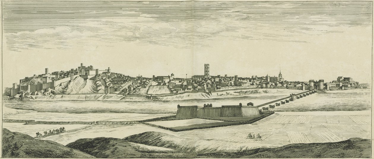 Profil der Stadt Badajoz in Spanien von Israël Silvestre the Younger