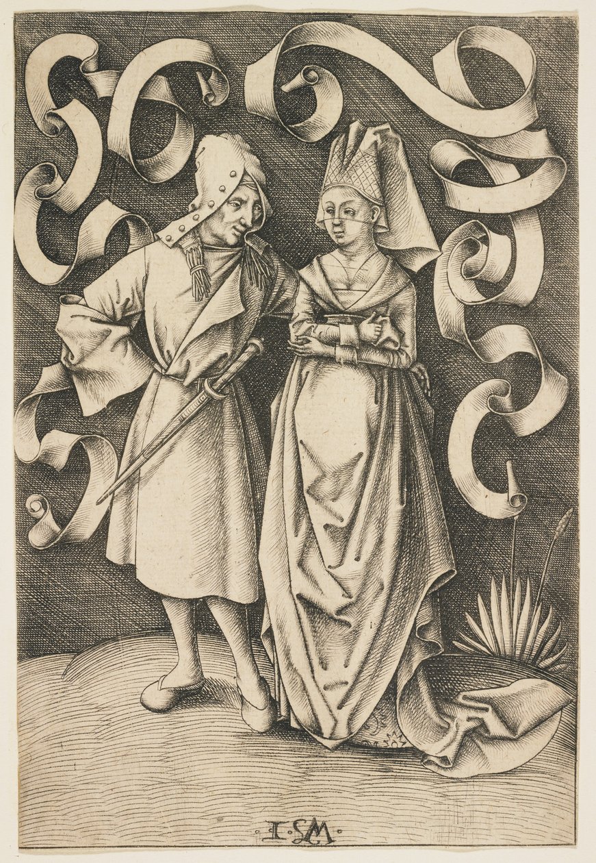 Das ungleiche Paar, ca. 1495-1497 von Israhel van Meckenem the younger