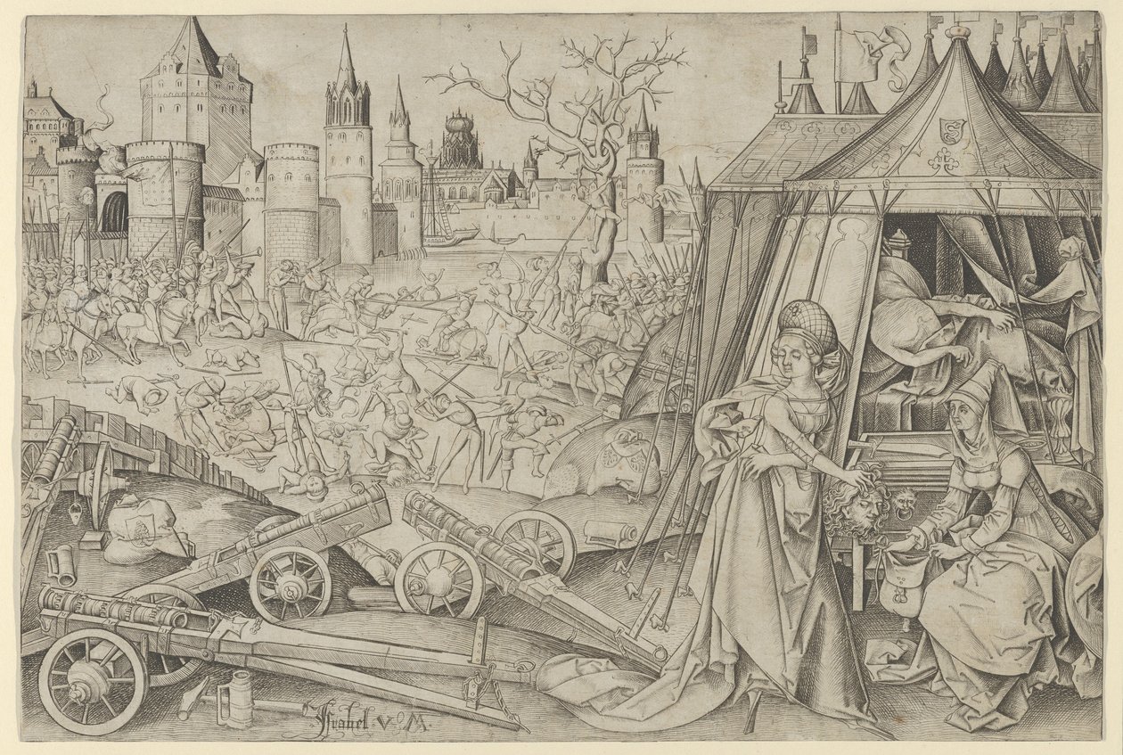 Judith mit dem Kopf des Holofernes von Israhel van Meckenem