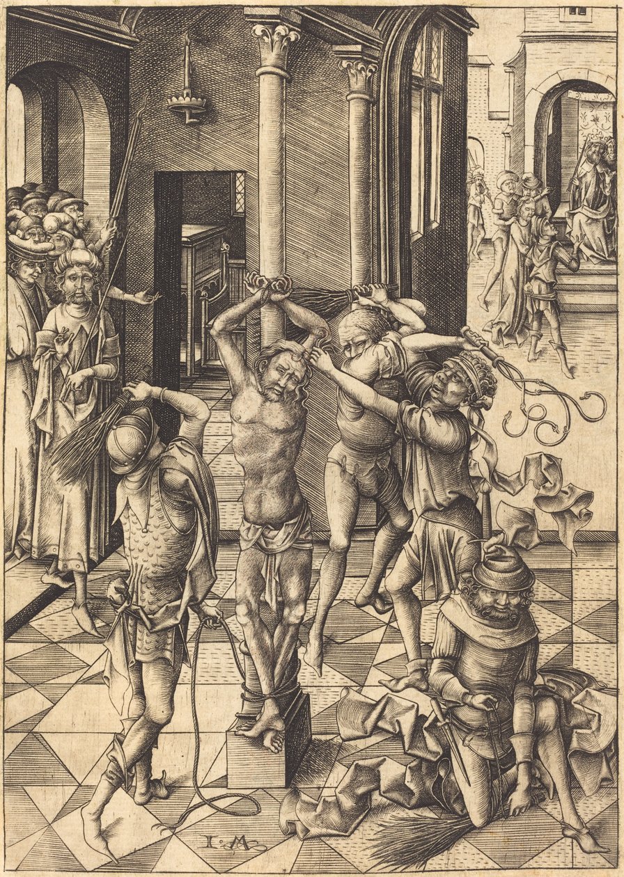 Die Geißelung, ca. 1480 von Israhel van Meckenem