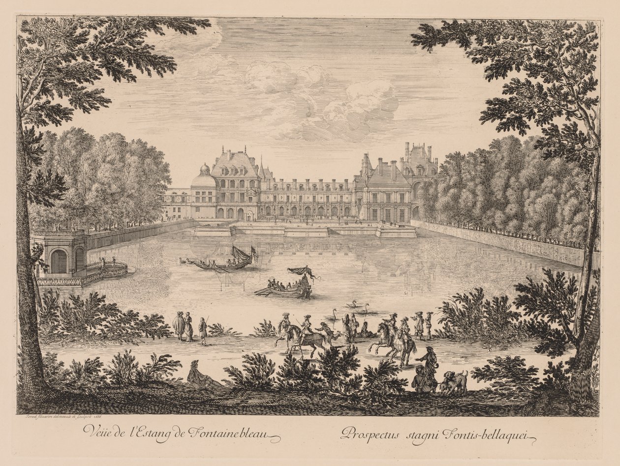 Ansicht des Teichs von Fontainebleau, 1666 von Israël Silvestre
