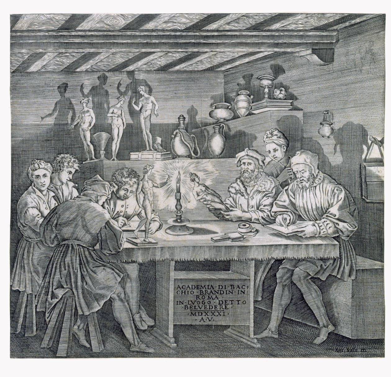 Akademie von Baccio Bandinelli im Belvedere in Rom im Jahr 1531 von Italian School