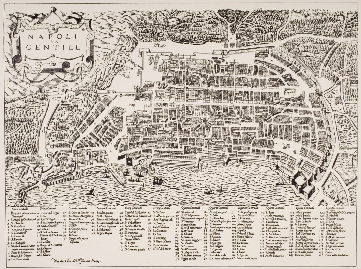 Karte von Neapel, um 1600 von Italian School