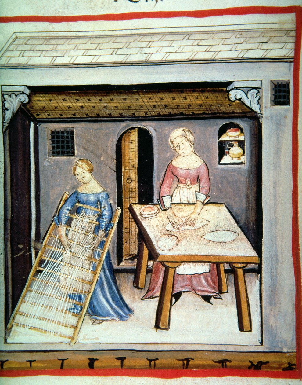 Nova 2644 fol.45v Zubereitung von Pasta, aus Tacuinum Sanitatis Codex Vindobonensis von Italian School