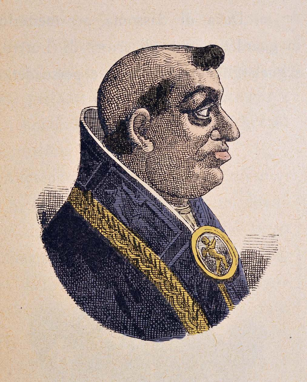 Porträt von Papst Leo X., 1898 (Stich mit späterer Kolorierung) von Italian School