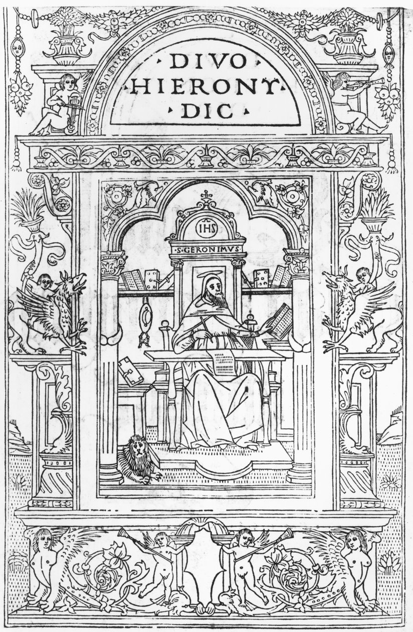 St. Hieronymus in seinem Studierzimmer von Italian School