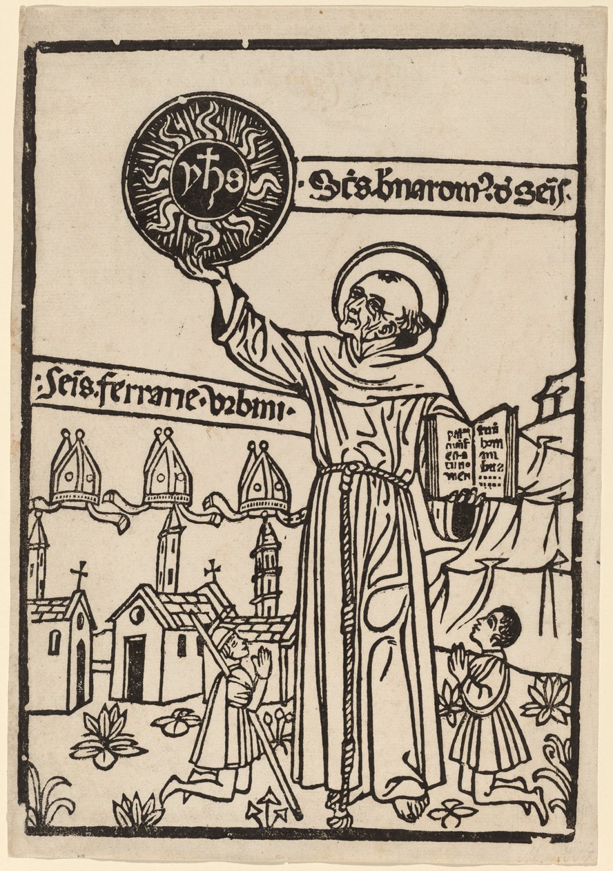 Heiliger Bernhardin von Siena von Italian 15th Century