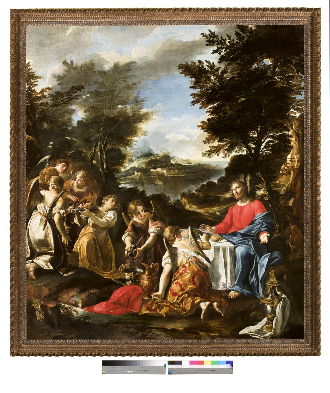 Christus wird von Engeln bedient, ca. 1650-1700 von Italian School