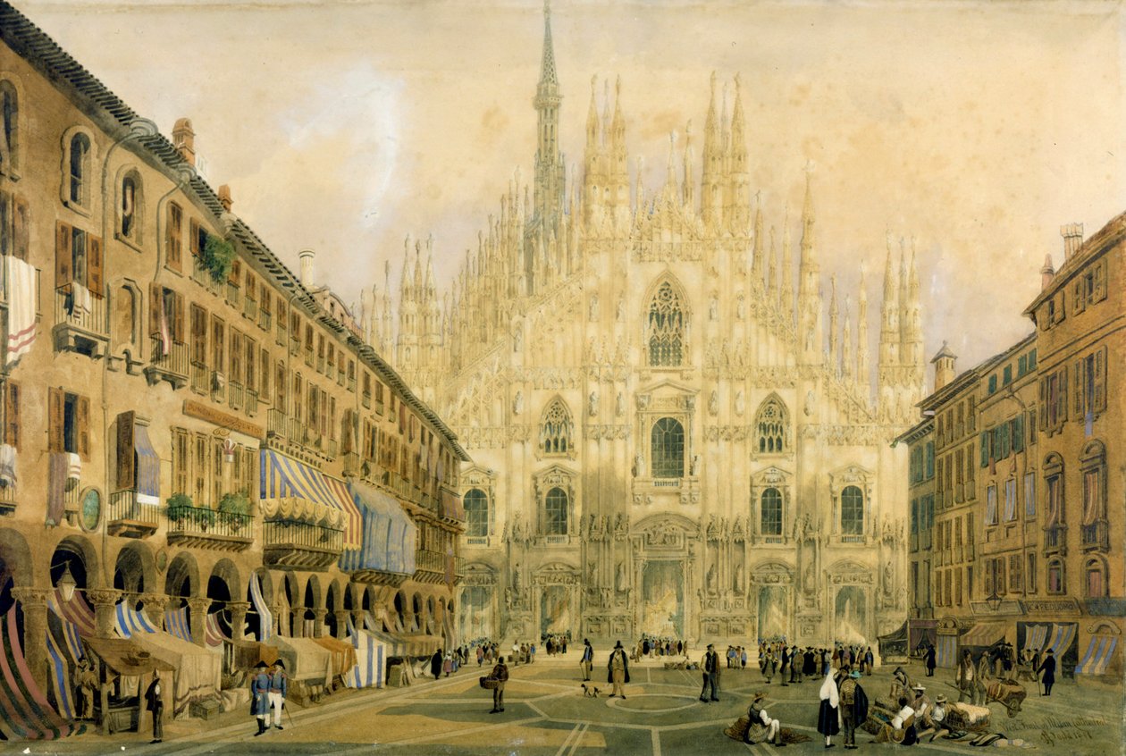 Domplatz und Kathedrale in Mailand. 1811. von Italian School
