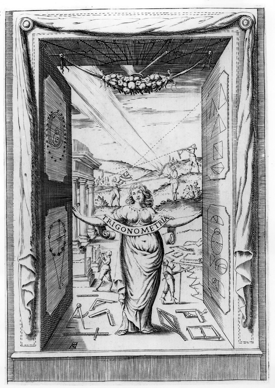 Frontispiz zu Trigonometria von Bonaventura Cavalieri, 1643 von Italian School