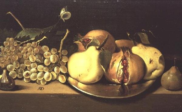Birnen, Trauben und Granatäpfel von Italian School