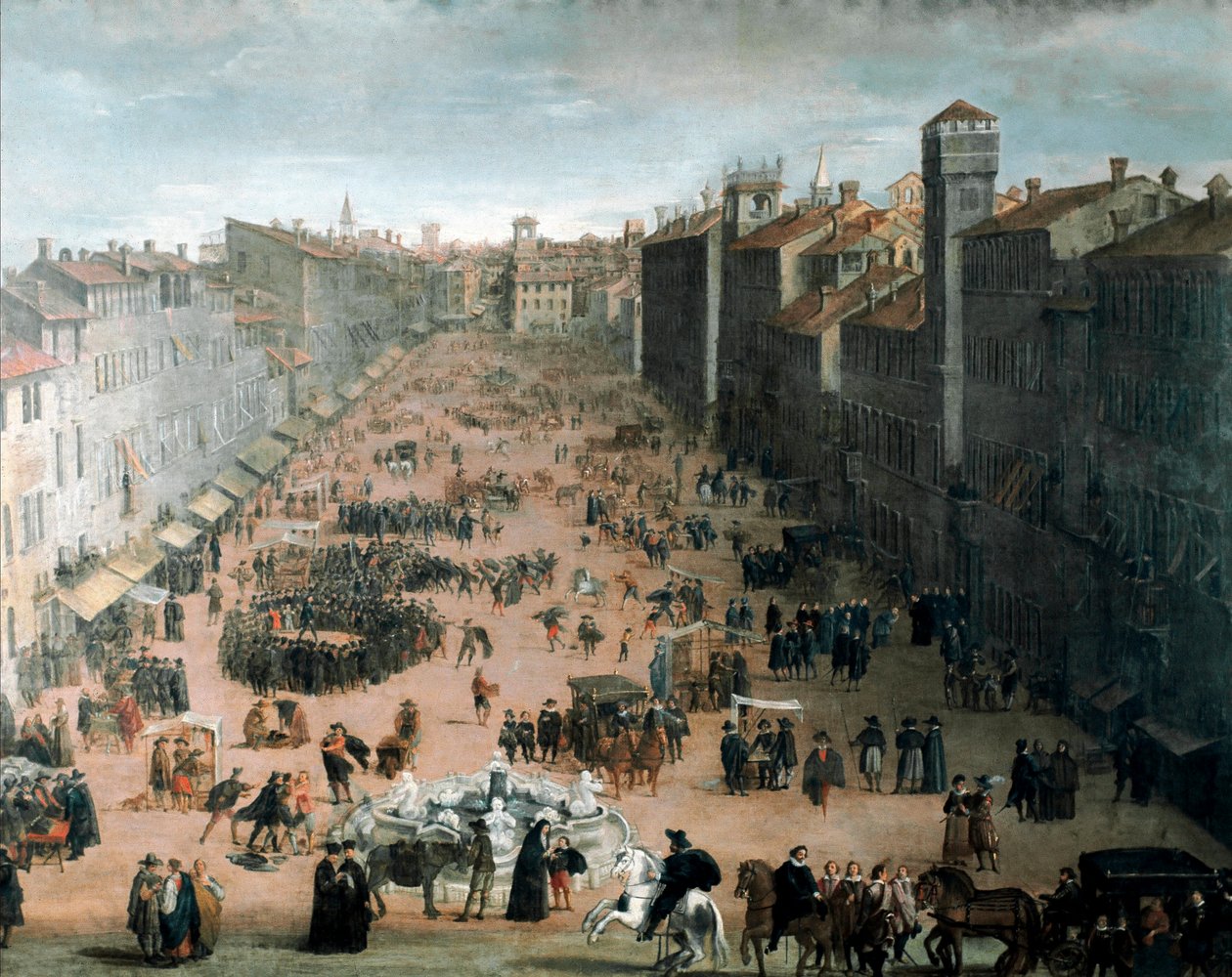 Blick über den Navona-Platz in Rom von Italian School