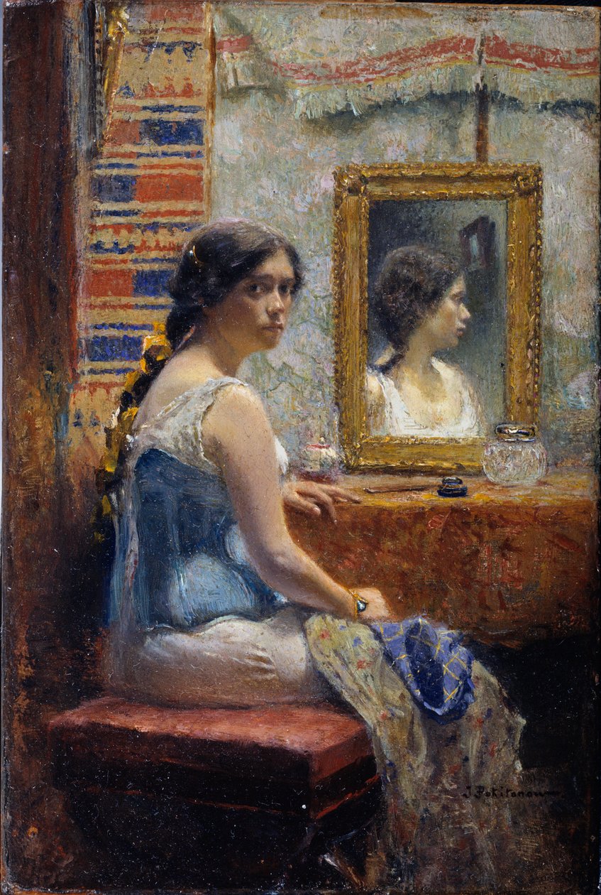 Dame am Spiegel von Ivan Pavlovich Pokhitonov
