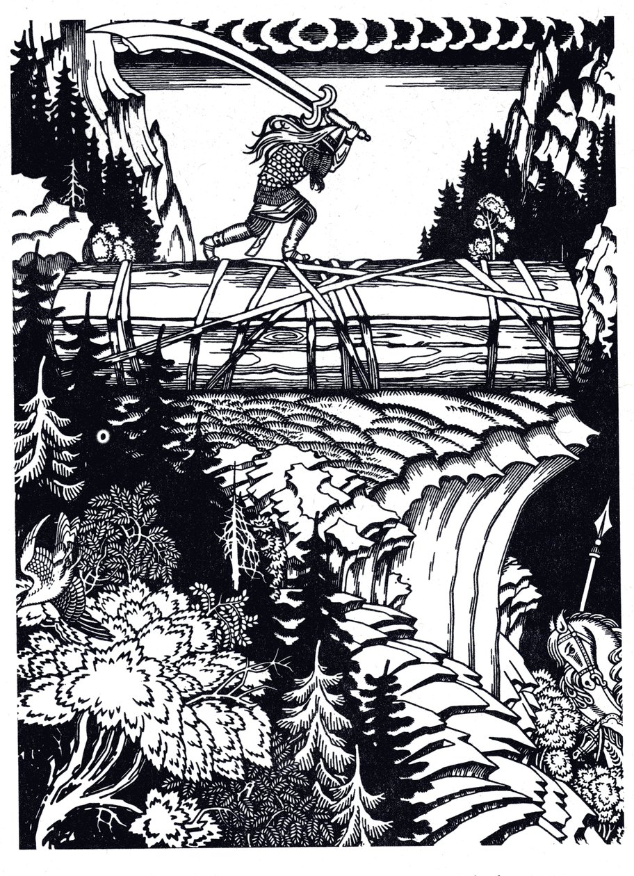 Ilya Muromets und Svyatogor, 1934 von Ivan Yakovlevich Bilibin