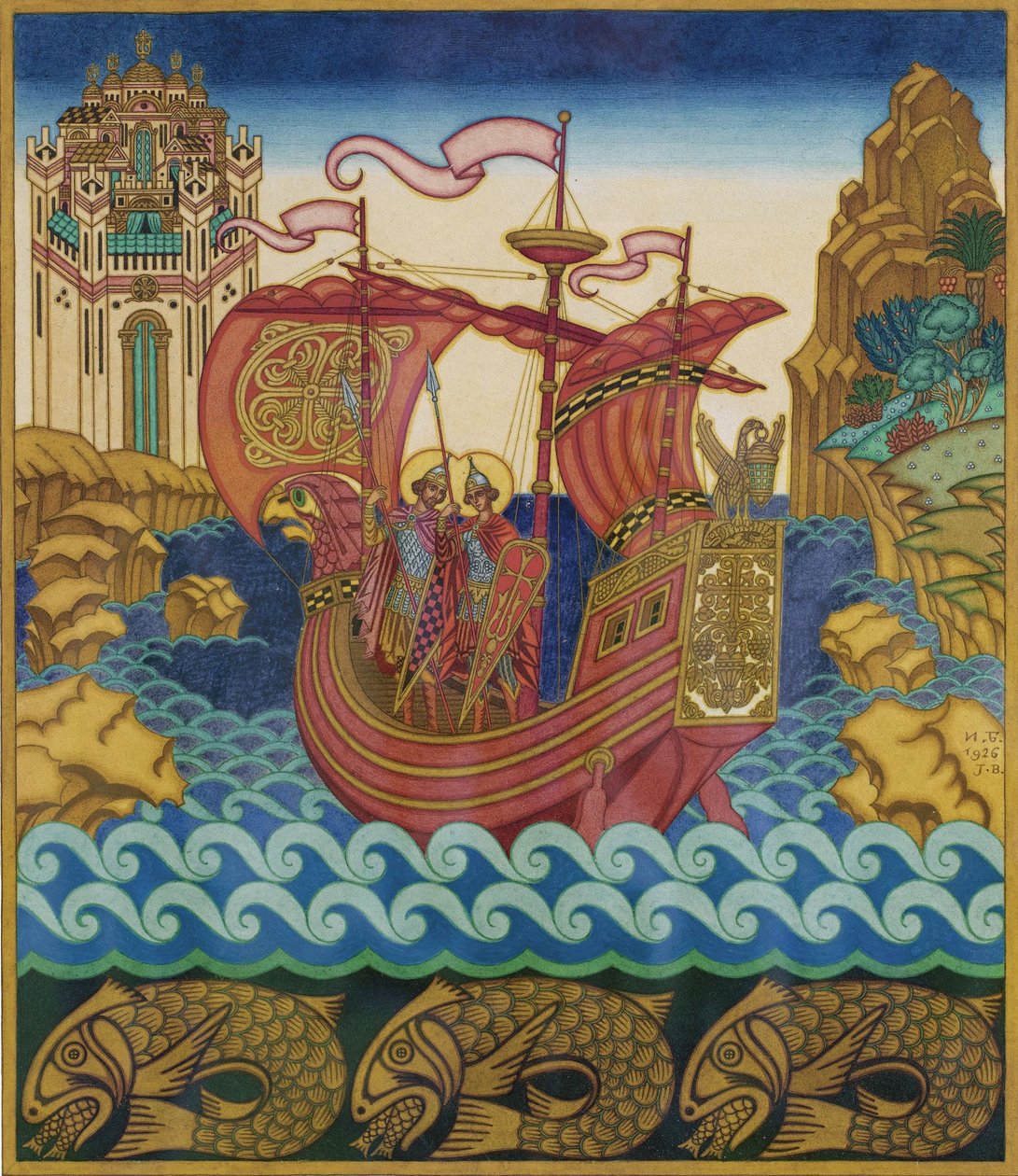 Das Schiff von Ivan Yakovlevich Bilibin