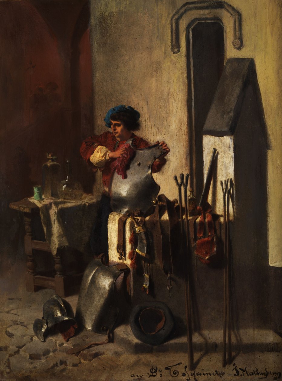 Knappe in einer Waffenkammer von J. Mathuysen