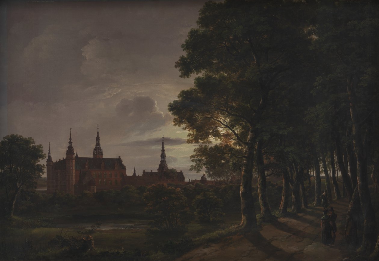 Schloss Frederiksborg bei Mondschein von Johan Christian Dahl