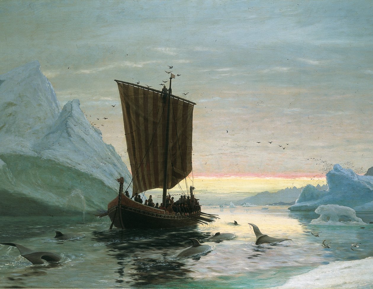 Erik der Rote entdeckt Grönland, 1875 von J.E. Carl Rasmussen