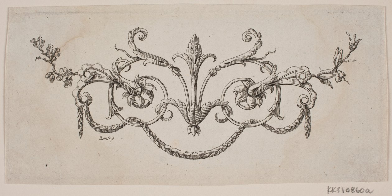 Ein Blatt und Blütenschlingung von J.F. Clemens
