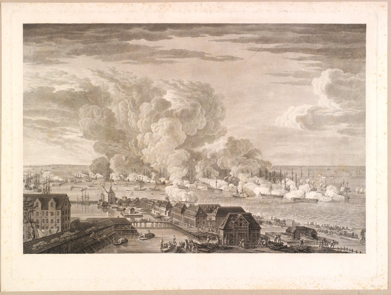 Die Schlacht auf der Reede am 2. April 1801 von J.F. Clemens