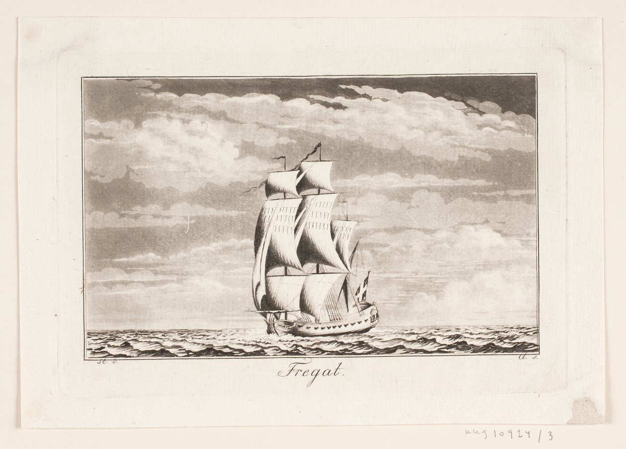 Suite von Schiffen. Fregatte von J.F. Clemens