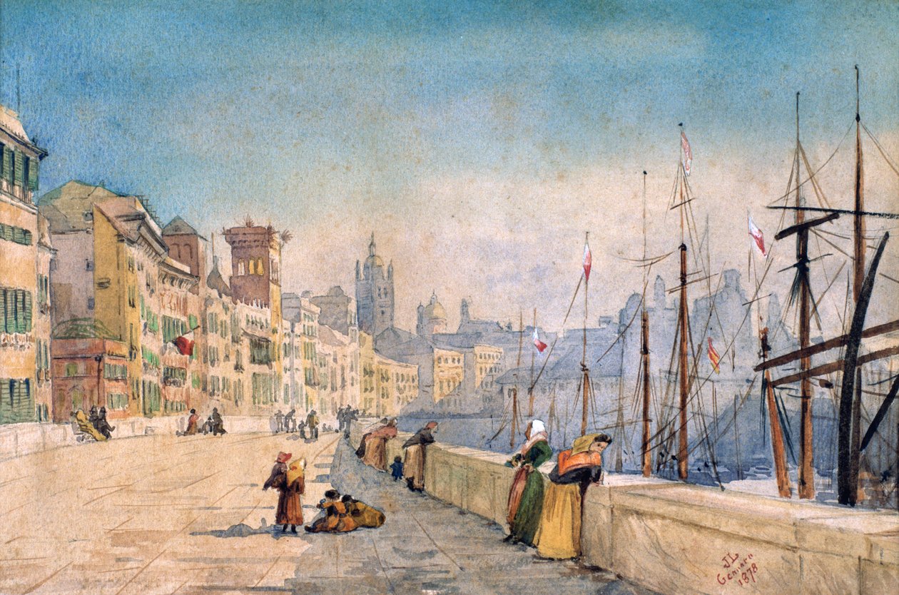 Der Hafen von Genua, 1878 von JL Gennato
