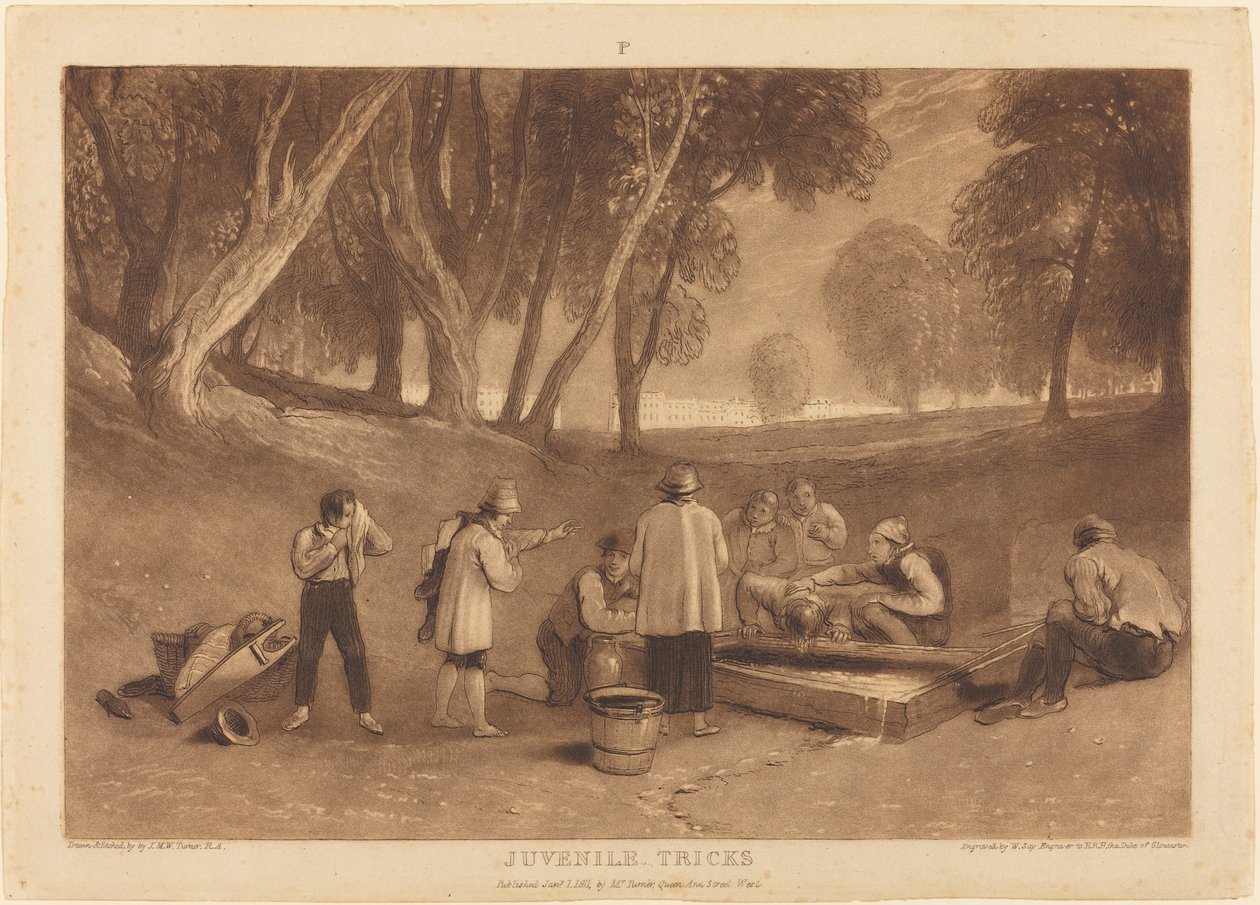Jugendliche Streiche, veröffentlicht 1811 von Joseph Mallord William Turner