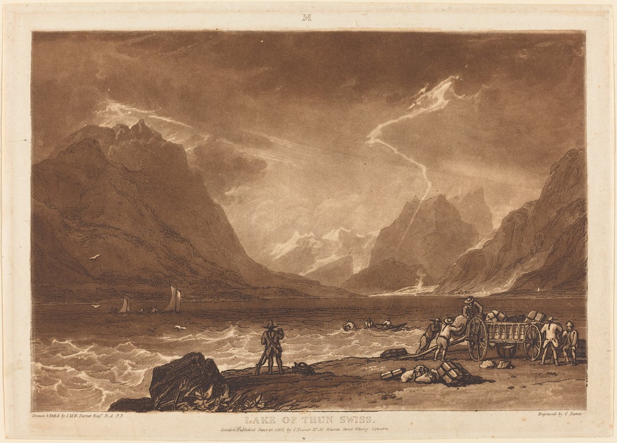 Thunersee, veröffentlicht 1808 von Joseph Mallord William Turner