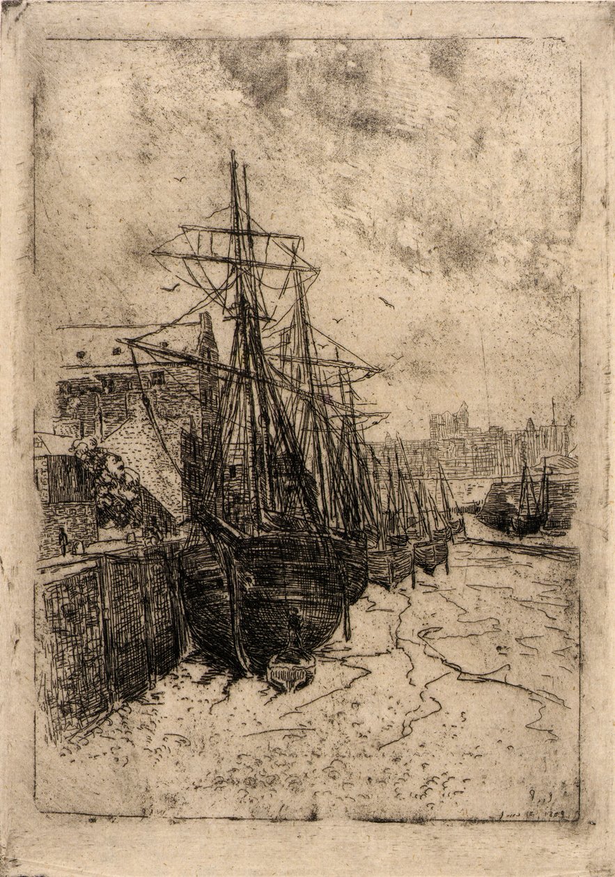 Boote bei Ebbe--Isle of Man von J. Alden Weir