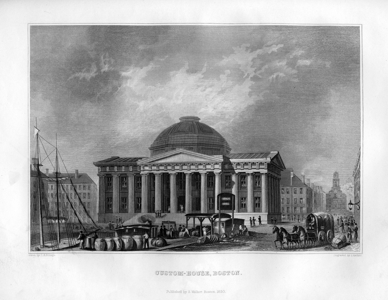Zollhaus, Boston, Massachusetts, 1855 von J. Archer