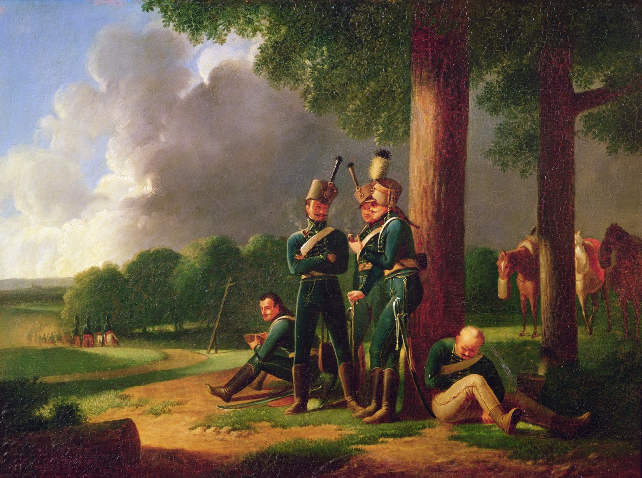 Husaren auf Vorposten von J. B. Secle