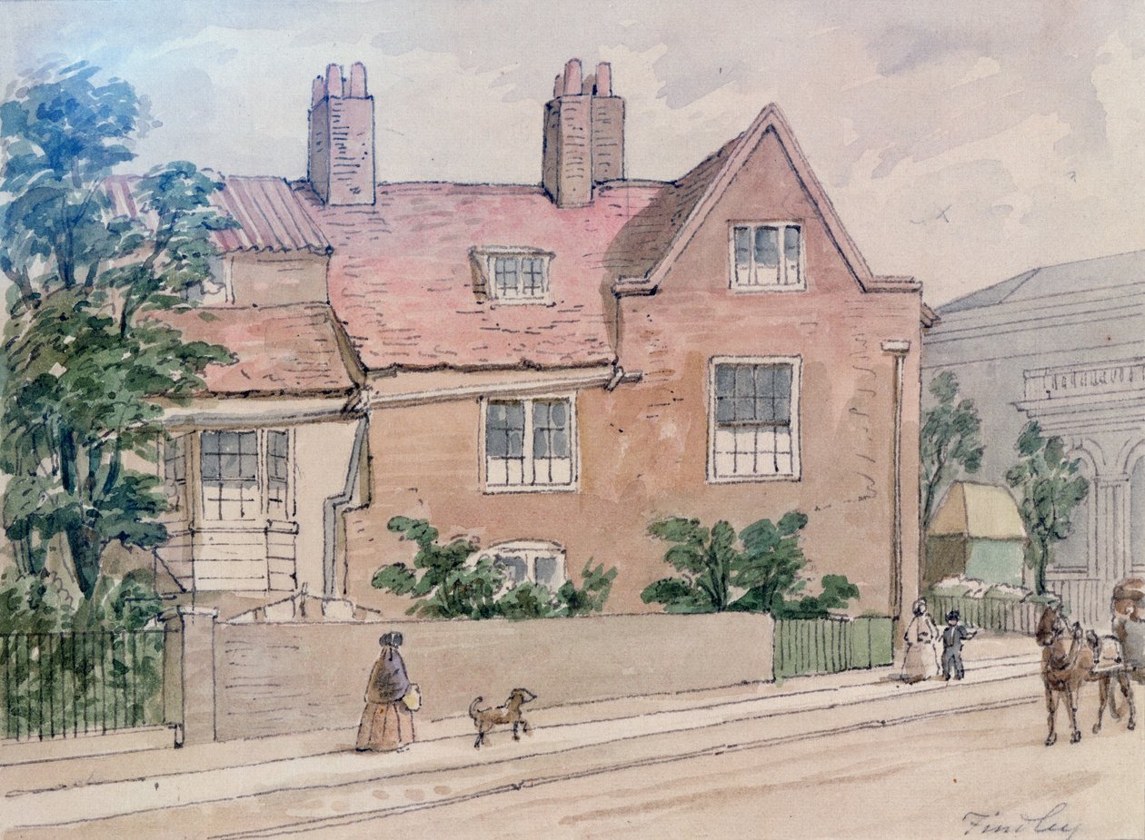 Alte Häuser am Kennington Green, 1855 von J. Findley
