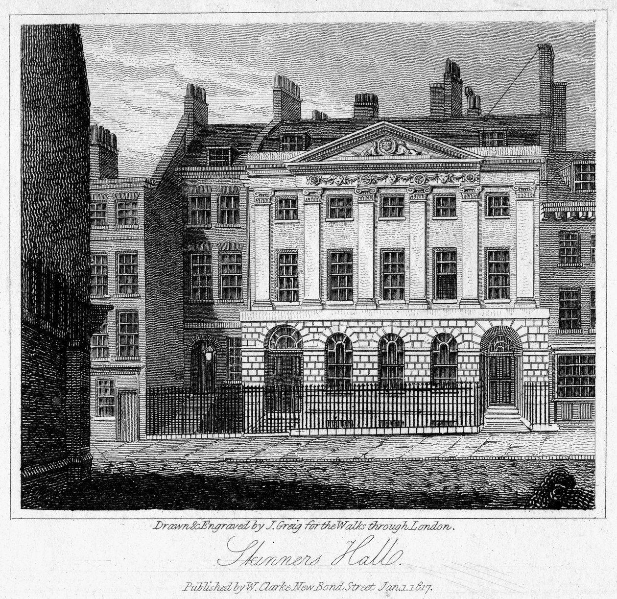 Skinners Hall, City of London, 1817 von J. Greig