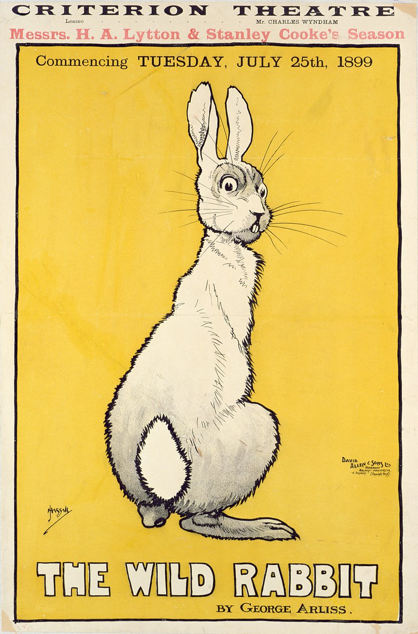 Das Wildkaninchen-Poster, 1899 von J. Hissin